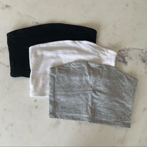 3x Basic Crop Tube Top size XS